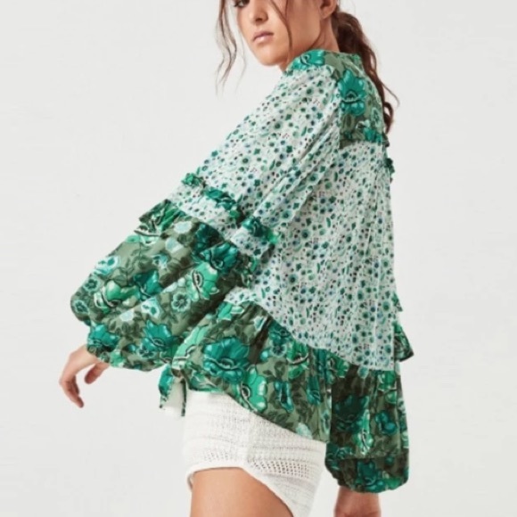 Evergreen Ivy Blouse TOP Winona Long Sleeve SHIRT - Picture 4 of 7